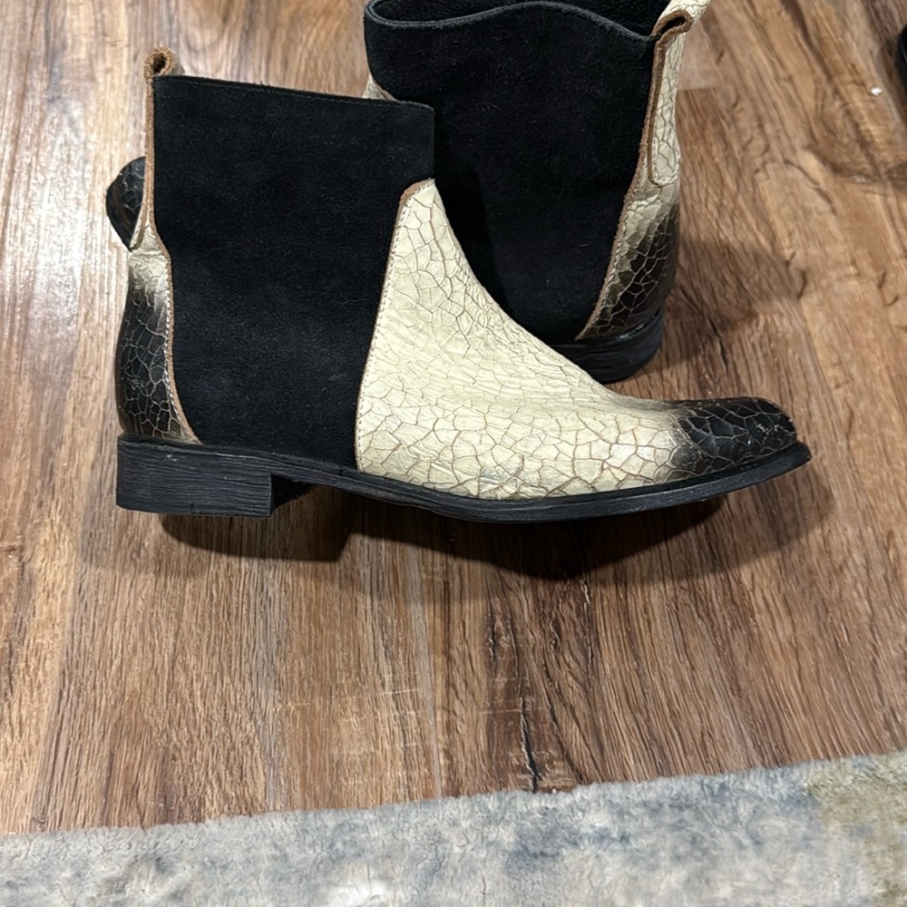 Free People Black and cream Ankle Booties